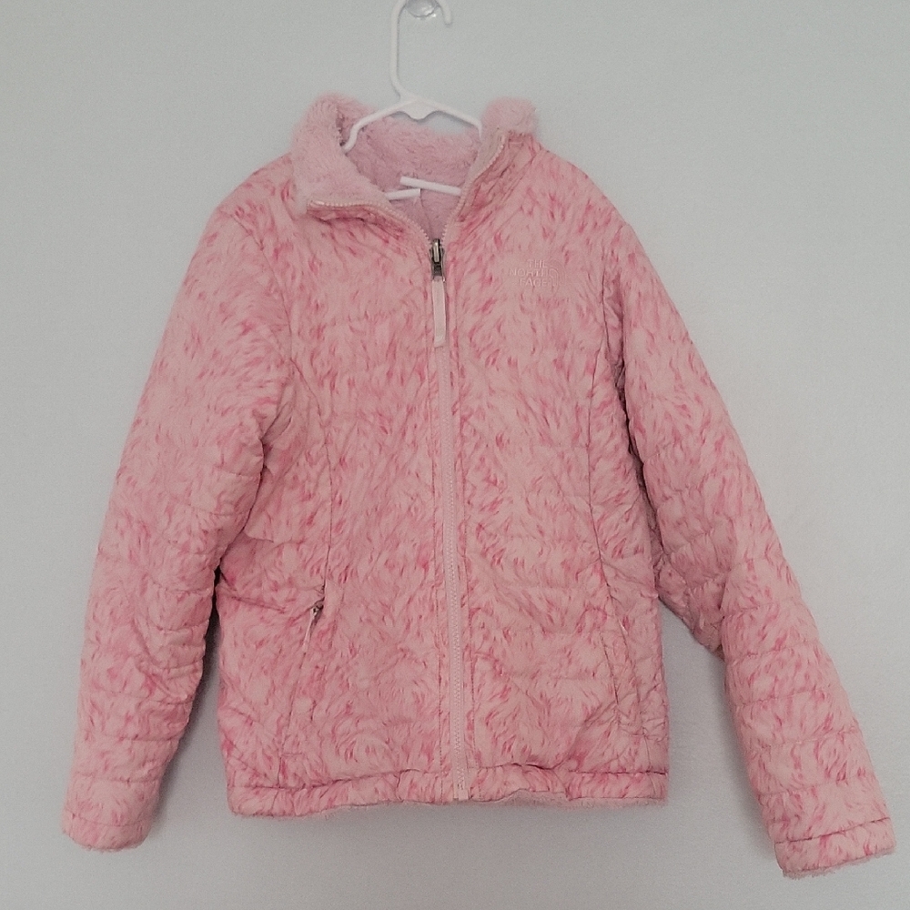 The North Face Kids Light Pink Faux-Fur Puffer Jacket